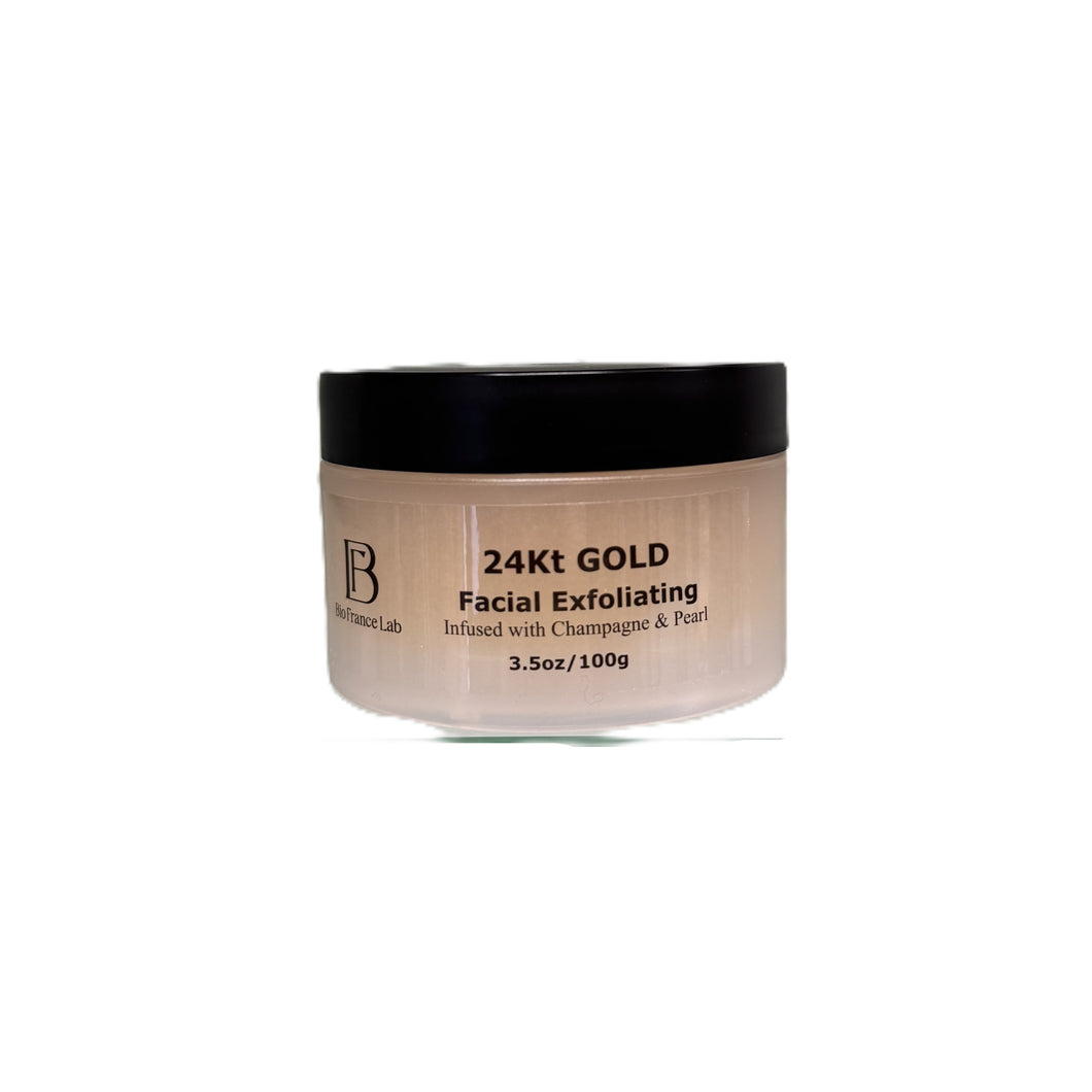 Exfoliante facial de oro de 24 quilates, 2 oz