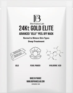 Mascarilla exfoliante de gelatina avanzada Elite Gold de 24 quilates (piel normal a madura) (3 aplicaciones)